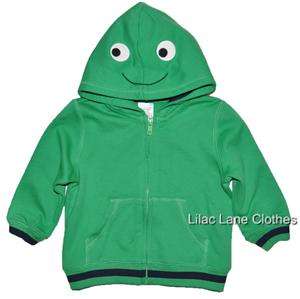 Gymboree Hop To It Green Frog Hoodie NWT 6 12 18 m  