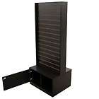   cherry slatwall tower store display fixture lockable cabinet base