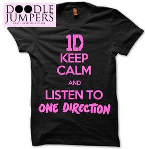 KEEP CALM AND LISTEN TO 1 ONE DIRECTION T SHIRT TOUR TEE T SHIRT HARRY 