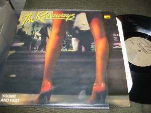 The RUNAWAYS kim fowley 1985 rare nm lp young and fast  