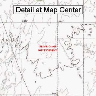  USGS Topographic Quadrangle Map   Skunk Creek, Texas 