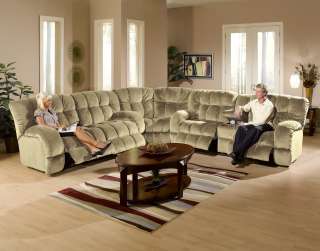 NEW SECTIONAL RECLINING CONSOLE SET MICROFIBER SOFTIE  