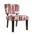 Powell Red & Cream Floral Oliver Accent Chair
