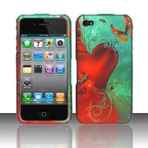   Rubber Feel Plastic Design Case for Apple iPhone 4 + Screen Protector