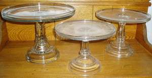 Antique Glass Cake Stands All Different Sizes  