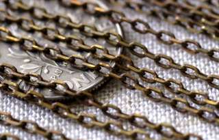 Oxidized Vintaged Chain Brass Link Cable Chains Necklace 1.5mm c43x 