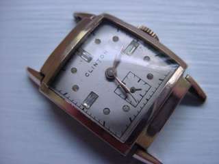 Vintage Clinton Swiss Wrist Watch 17 Jewel Wind up NICE  