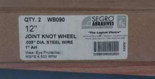 Segro Adbrasives 12in Wire Knot Wheel 2x per Box  