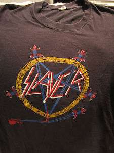   SLAYER Concert T Shirt Tour Shirt 1985 Size Md Hell Awaits Metal Rock