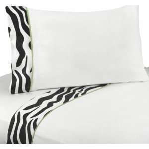  Funky Zebra Lime Sheet Set by JoJo Designs White