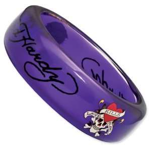  Ed Hardy Purple Brangle Bracelet/Acrylic Jewelry