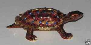 Bejeweled Trinket Box   Turtle  