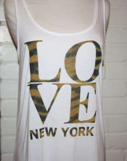   FOREVER 21 Top T Shirt OUTFITTERS White I LOVE NEW YORK CITY  