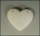 hole Ceramic Bisque Heart Blanks Jewelry Pendant Lot 