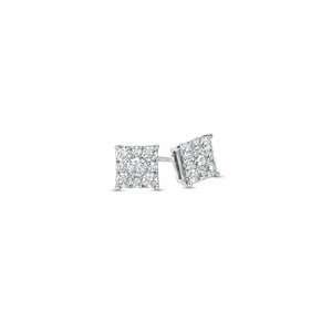   Composite Square Stud Earrings in 10K White Gold 3/4 CT. T.W. fashion