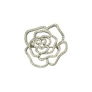  Vera Wang Inspired Cubic Zirconia Cut Out Flower Brooch 