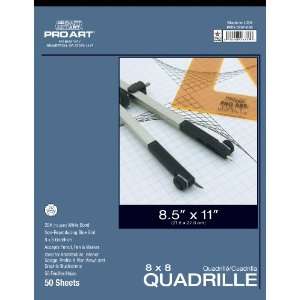  Pro Art 8 1/2 Inch by 11 Inch Quadrille Paper Pad, 8 Inch 