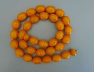   Art Deco Bakelite Butterscotch Amber beads Necklace 27.5  