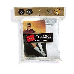  Calf Tube Socks (6 pack)  Hanes Clothing Mens Underwear & Socks
