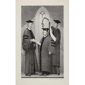  1939 Grant Wood Honorary Degree Scholars Diploma Print 
