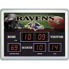 Team Sports Baltimore Ravens 14x19 Scoreboard/Clock/Thermometer 