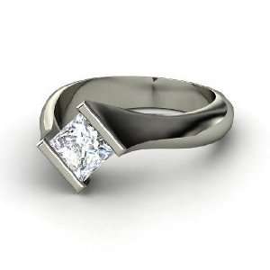  Slant Ring, Princess Diamond Platinum Ring Jewelry