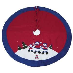  48 NCAA Mississippi Rebels Snowman Christmas Tree Skirt 