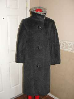 Vintage Women’s Calw Gray Mohair Full Coat with Karakul Collar ~M 