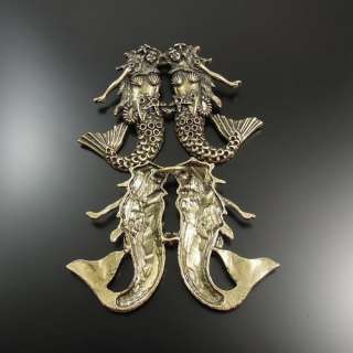 Antique Style Bronze Tone Alloy Mermaid Fish Girl Pendant Charm 84*62 
