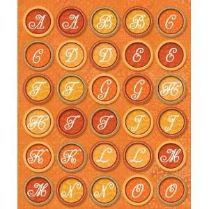  K&Company Orange Pattern Alphabet Die cut Stickers Arts 