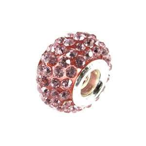 CLOSEOUT Swarovski Style Pink Crystal European Bead, Pandora, Chamilia 