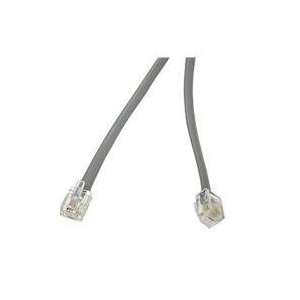   Go 02971 RJ11 6P4C Straight Modular Cable, Silver (7 Feet/2.13 Meters