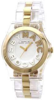 Neu Marc Jacobs Gold Transparent Plastik Damen Uhr Damenuhr MBM4546 