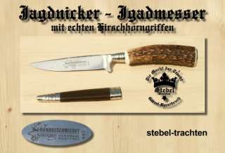 Jagdnicker Messer mit Hirschhorn Griff 100er  