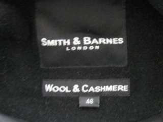 SMITH & BARNES LONDON CASHMERE WOOL TALL MANS BLACK OVER COAT JACKET 