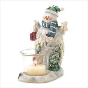 SNOWMAN TEA LIGHT CHRISTMAS DECORATION CANDLE HOLDER  