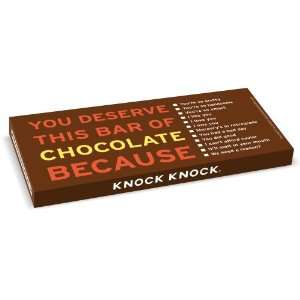 Knock Knock You Deserve This Bar Dark Chocolate 3.5 oz. 10 Count 