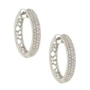  Pave Diamond Hoop Earrings with Engraving .50cttw Jewelry