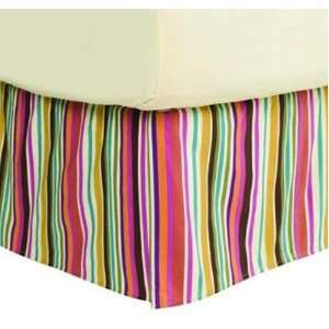   BIDSMBS Dots and Stripes Spice Bed Skirt in Bright Multicolor Baby