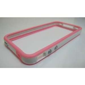  White and Pink Premium Bumper Case for Apple iPhone 4   AT 