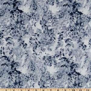  45 Wide Aristas Walk Tonal Leaves Blue Fabric By The 