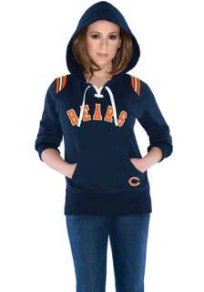 Chicago Bears Womens Laced Up Fleece Hooded Sweatshirt   Alyssa 