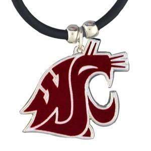 Washington State Cougars Logo Pendant Rubber Necklace   NCAA College 