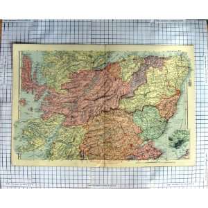 ANTIQUE MAP c1900 SCOTLAND DUNDEE INVERNESS PERTH 