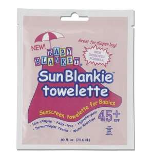   SunBlankie Sunscreen Towelette, SPF 45+, 8 Pack with Bonus Zipper Bag