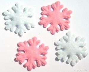 100 Padded Big Felt Snowflake Applique Christmas Mix  