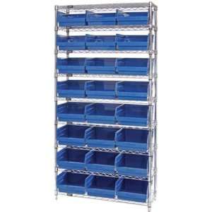 Wire Shelving With Extra Tall Shelf Bins 