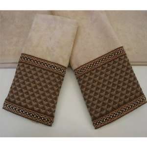    Tan And Brown Jubilee 3 Piece Decorative Towel Set