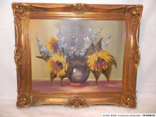 Ölgemälde Öl Gemälde Ölbild Bild LEHMANN Sonnenblumen  