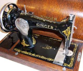 1931 Singer model 128 Hand Crank Sewing Machine Rococo  